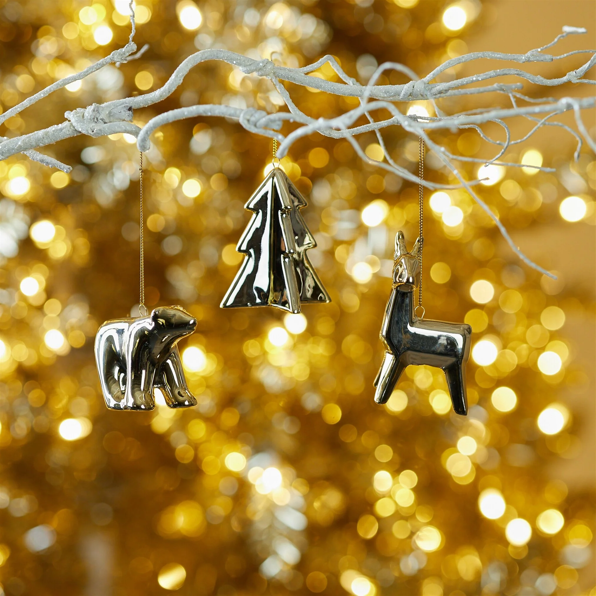 Ceramic Deer/Bear/Tree Ornament, 2 - 3.5" (3 styles - sold individually) - Image 2
