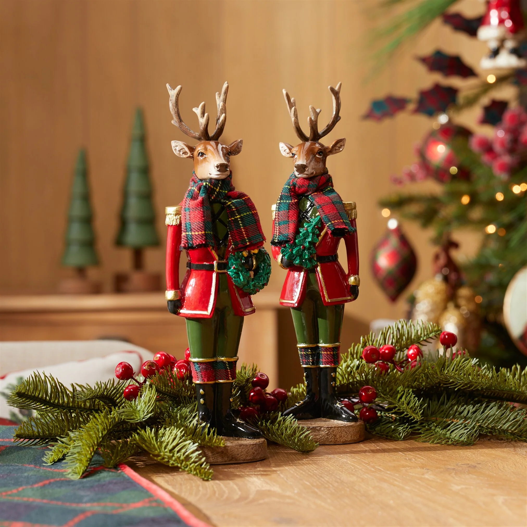 Resin/Fabric Deer Soldier Figurine, 10.75" (2 styles - sold individually) - Image 2
