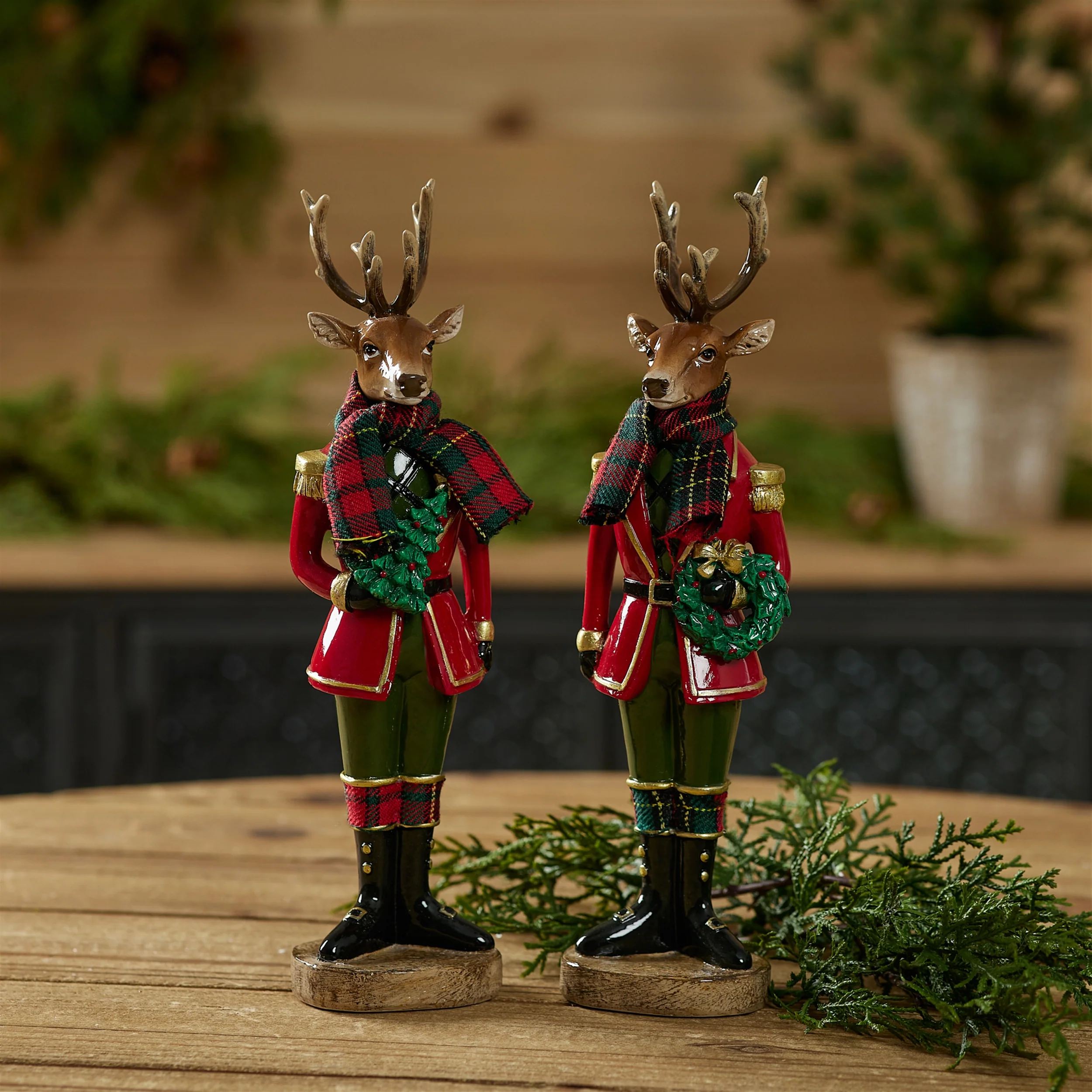 Resin/Fabric Deer Soldier Figurine, 10.75" (2 styles - sold individually) - Image 5