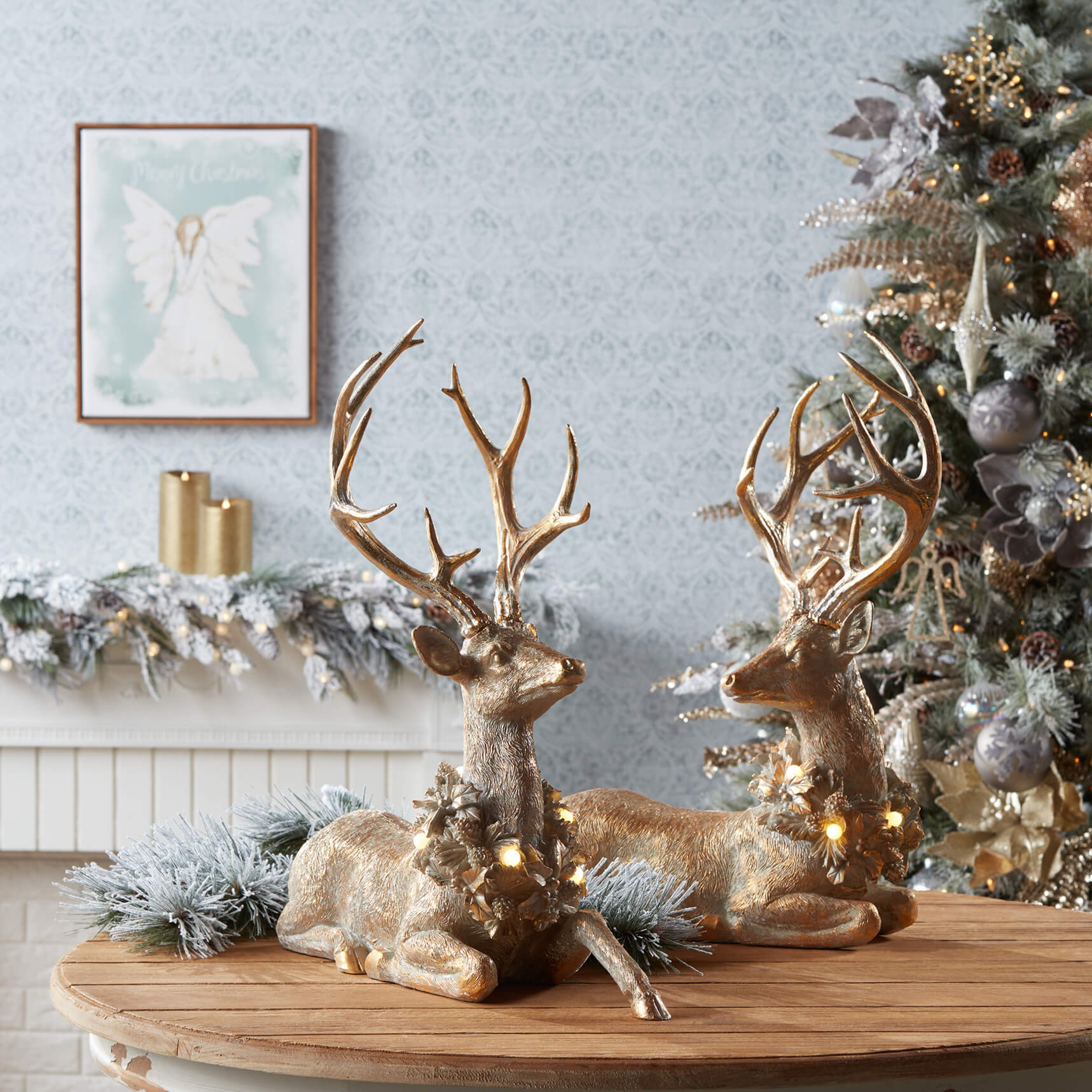 Resin Deer w/LED Light Figurine, 21.75" (2 Styles - sold individually) - Image 2