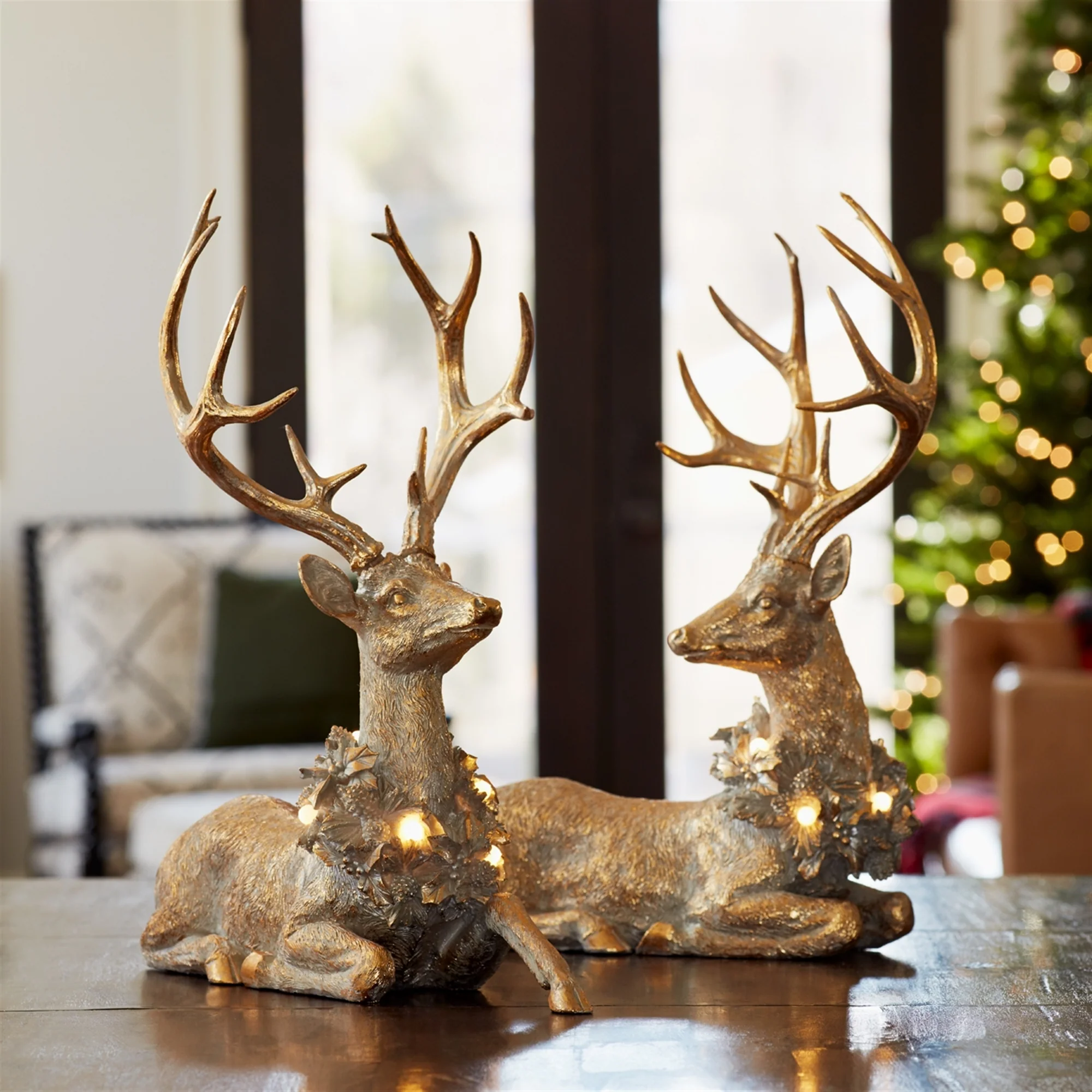 Resin Deer w/LED Light Figurine, 21.75" (2 Styles - sold individually) - Image 4