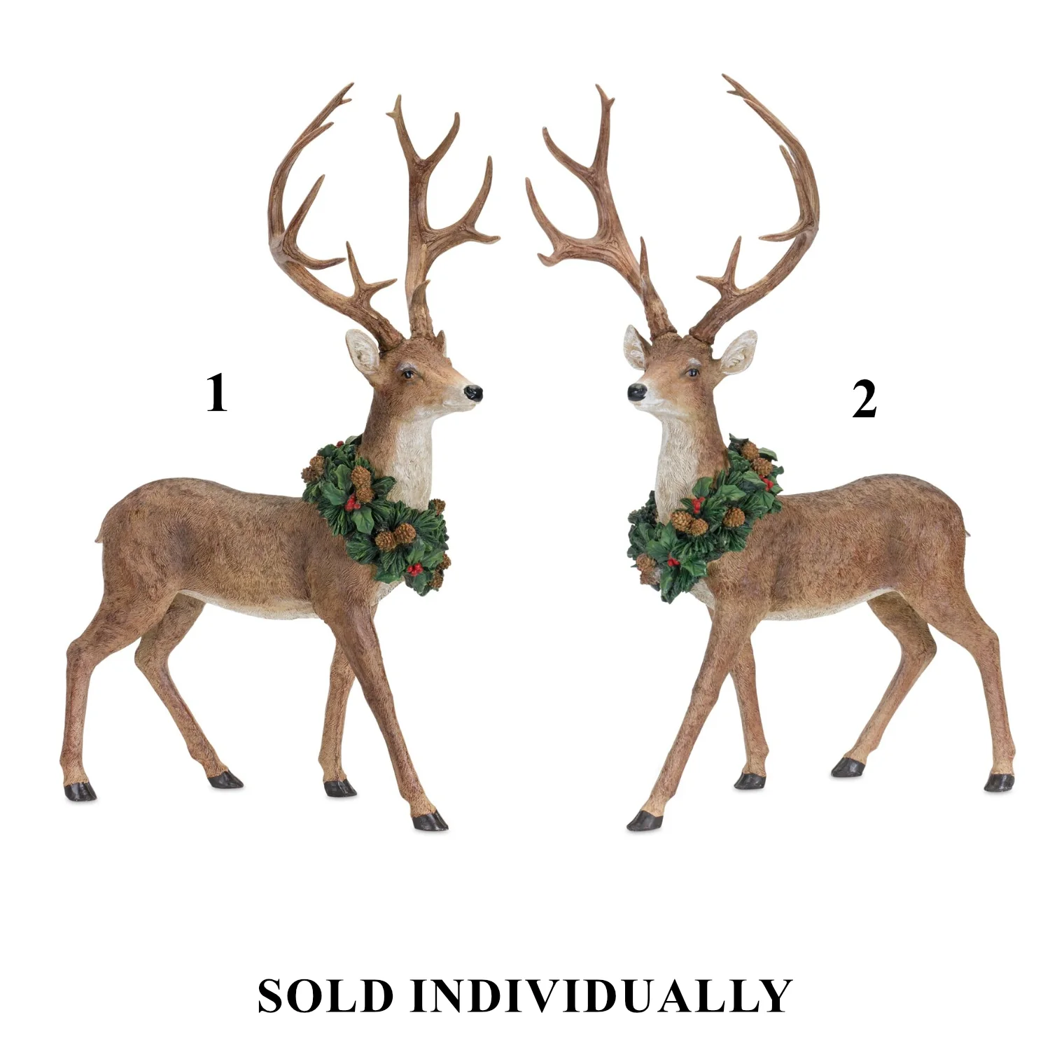 Resin Deer w/Wreath, 28" (2 styles - sold individually)