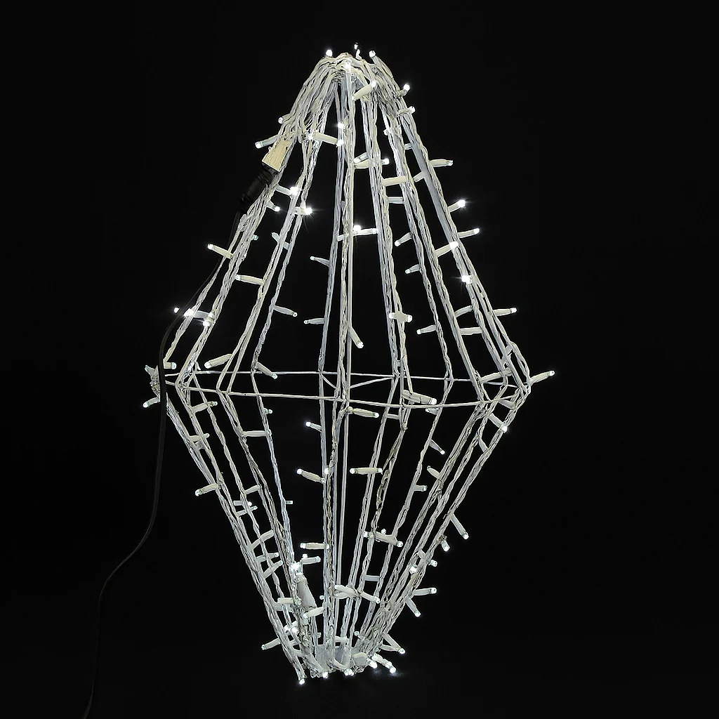 Large Foldable Diamond, LED Lit (White), 31"