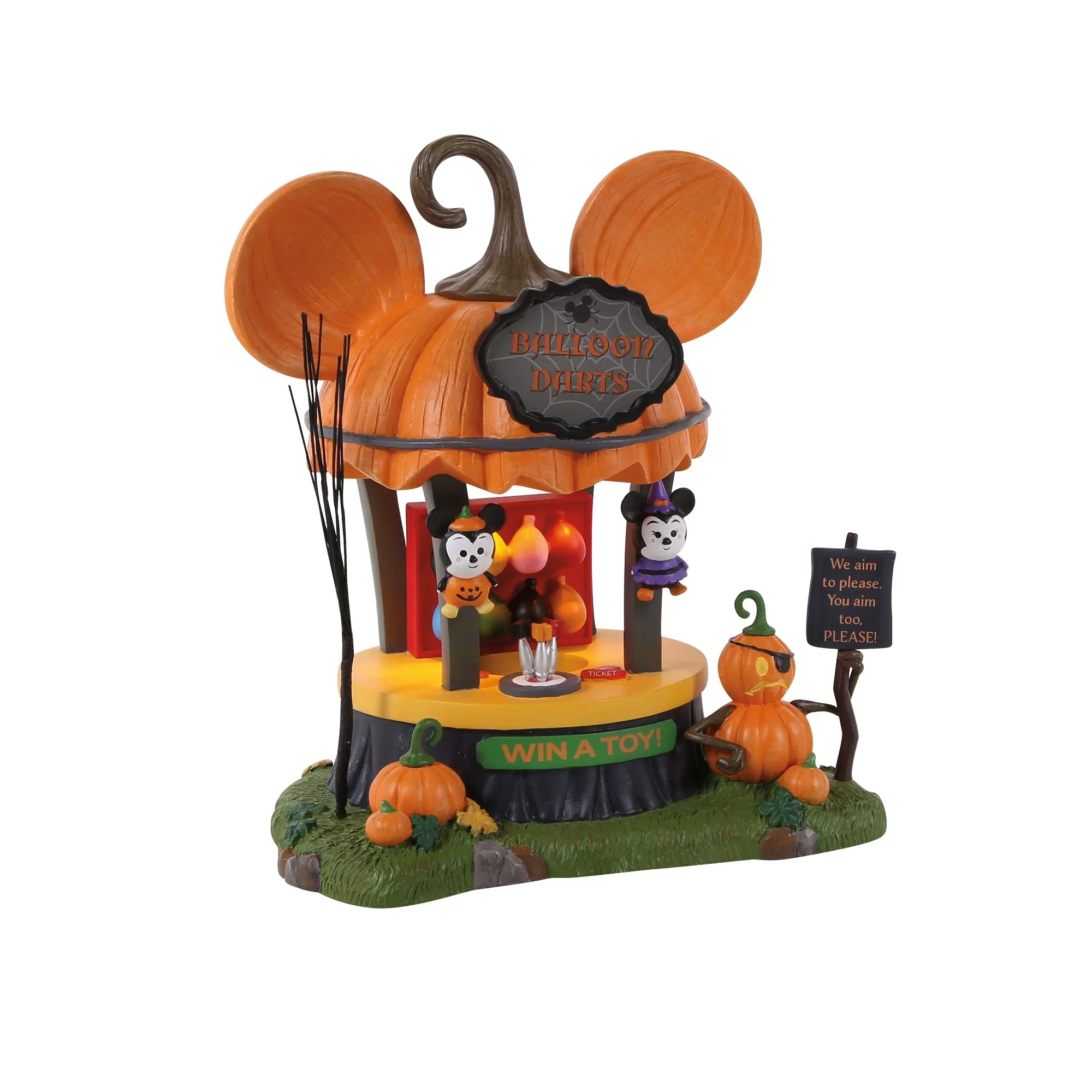 Disney Village - Balloon Darts Game Figurine, 6.1"