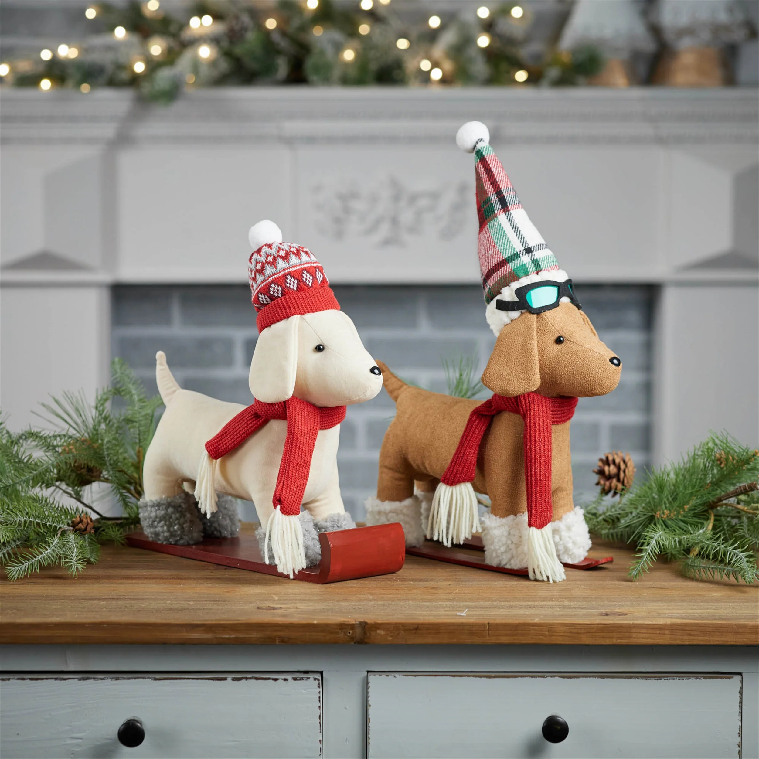 Dog on Sled/Skis Figurine, 13" (2 styles - sold individually) - Image 3