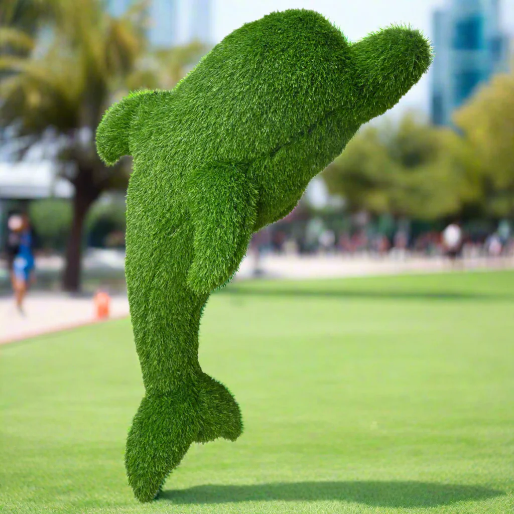 Dolphin Outdoor Garden Artificial Turf Topiary, 22" to 39" - Image 4