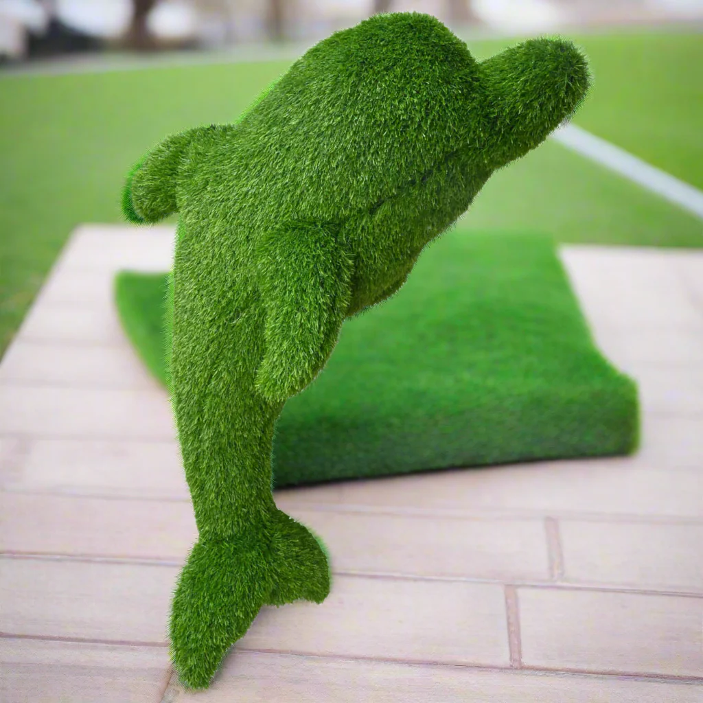 Dolphin Outdoor Garden Artificial Turf Topiary, 22" to 39" - Image 5