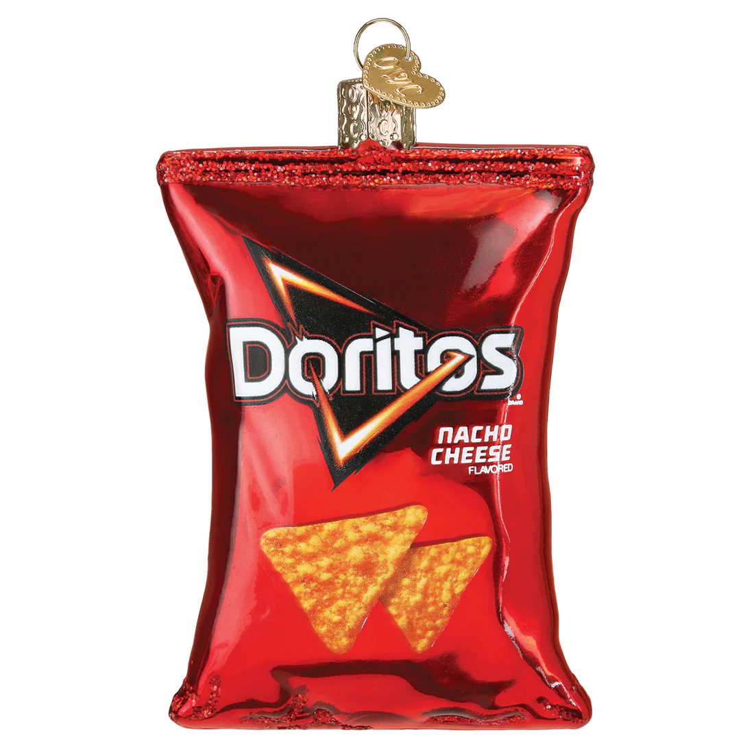 Doritos Nacho Cheese Chips Glass Ornament, 3.25" - Image 2