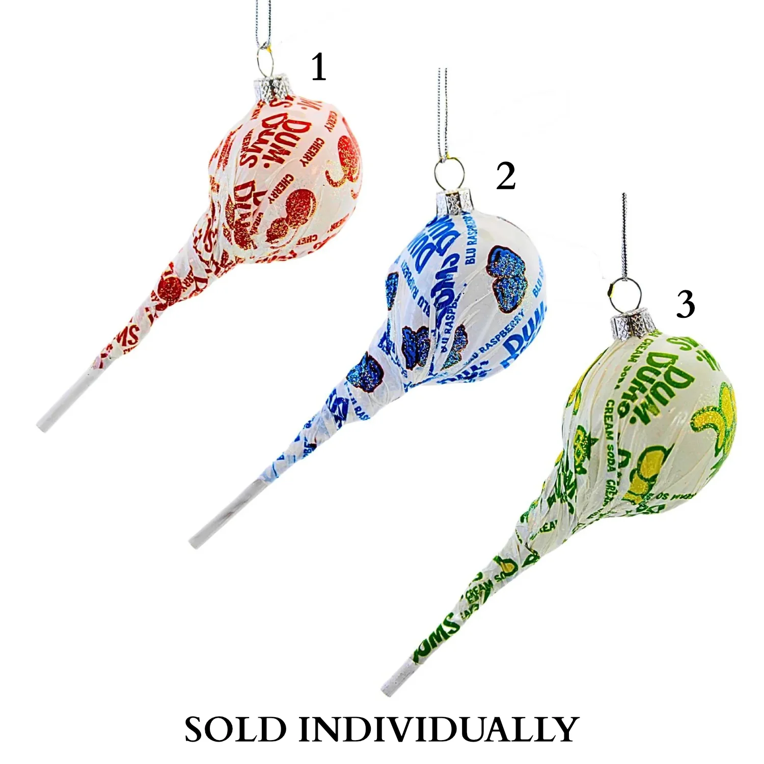 Dum Dums Ornament, 4.5" (3 styles - sold individually)