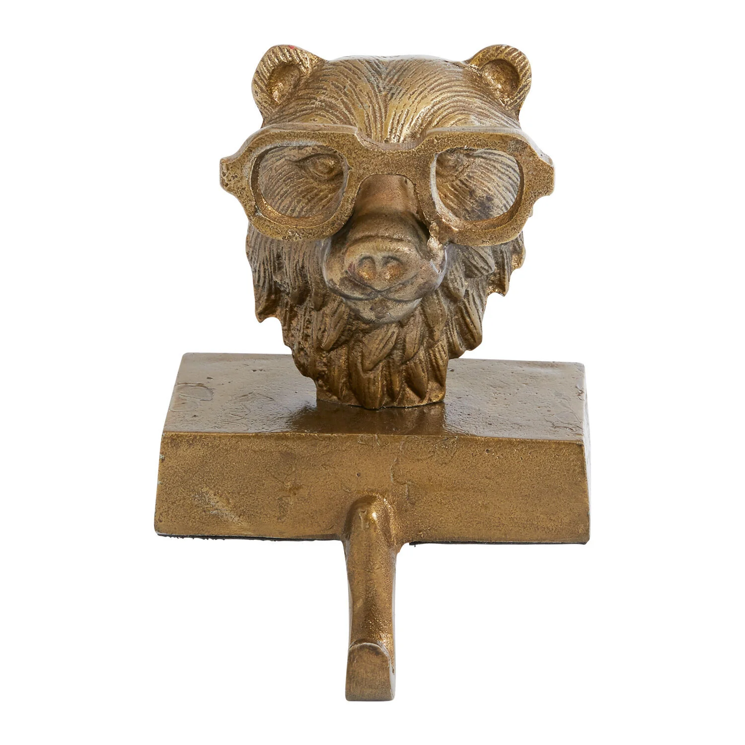 E + E Beatrice the Bear Stocking Holder, 4.75"x 2.75"x 6.5" (Antique Gold)