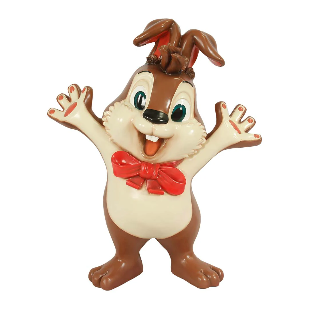 Large Fiberglass Easter Bunny Standing Figure, 47"