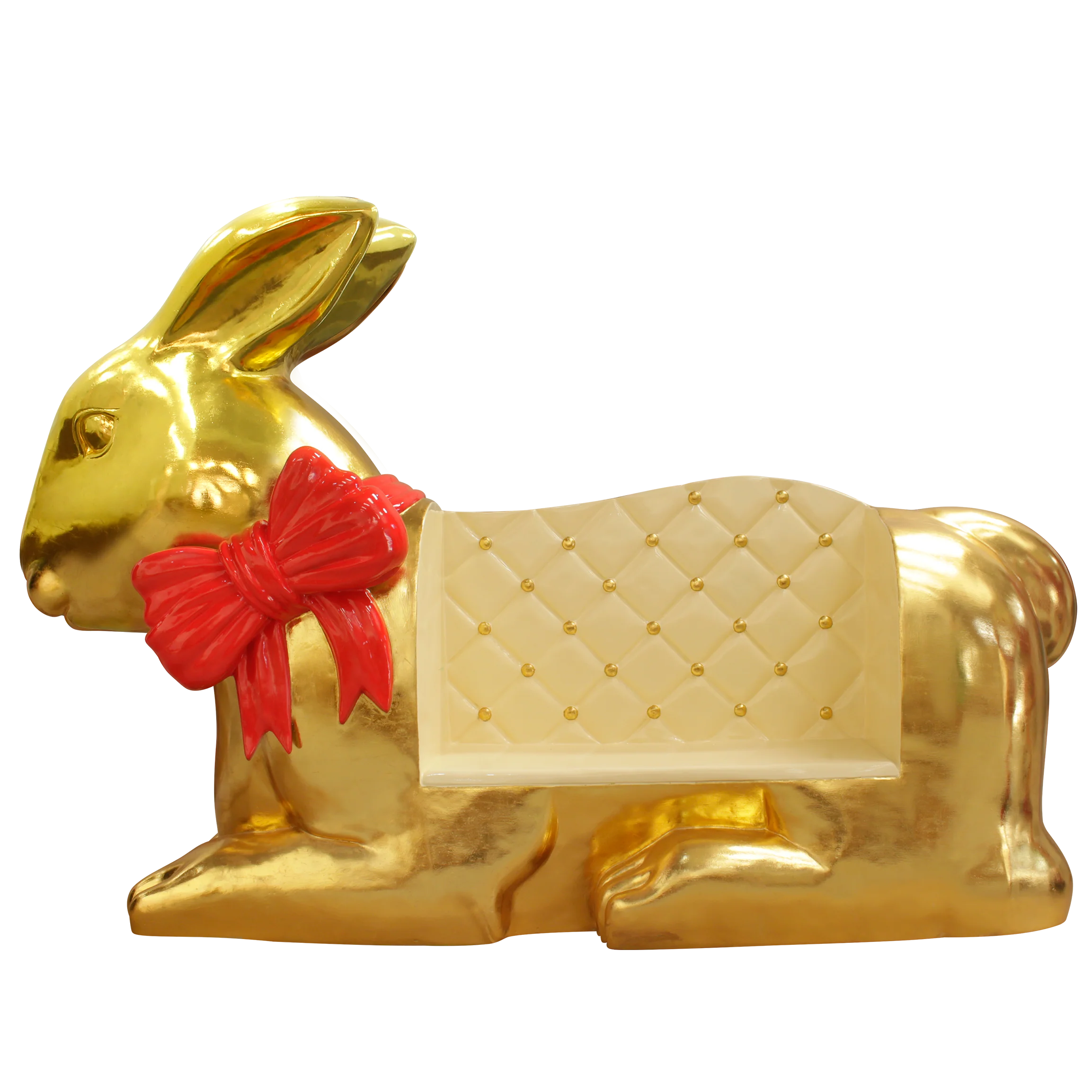 Large Fiberglass Easter Chocolate Bunny Sofa, 118"