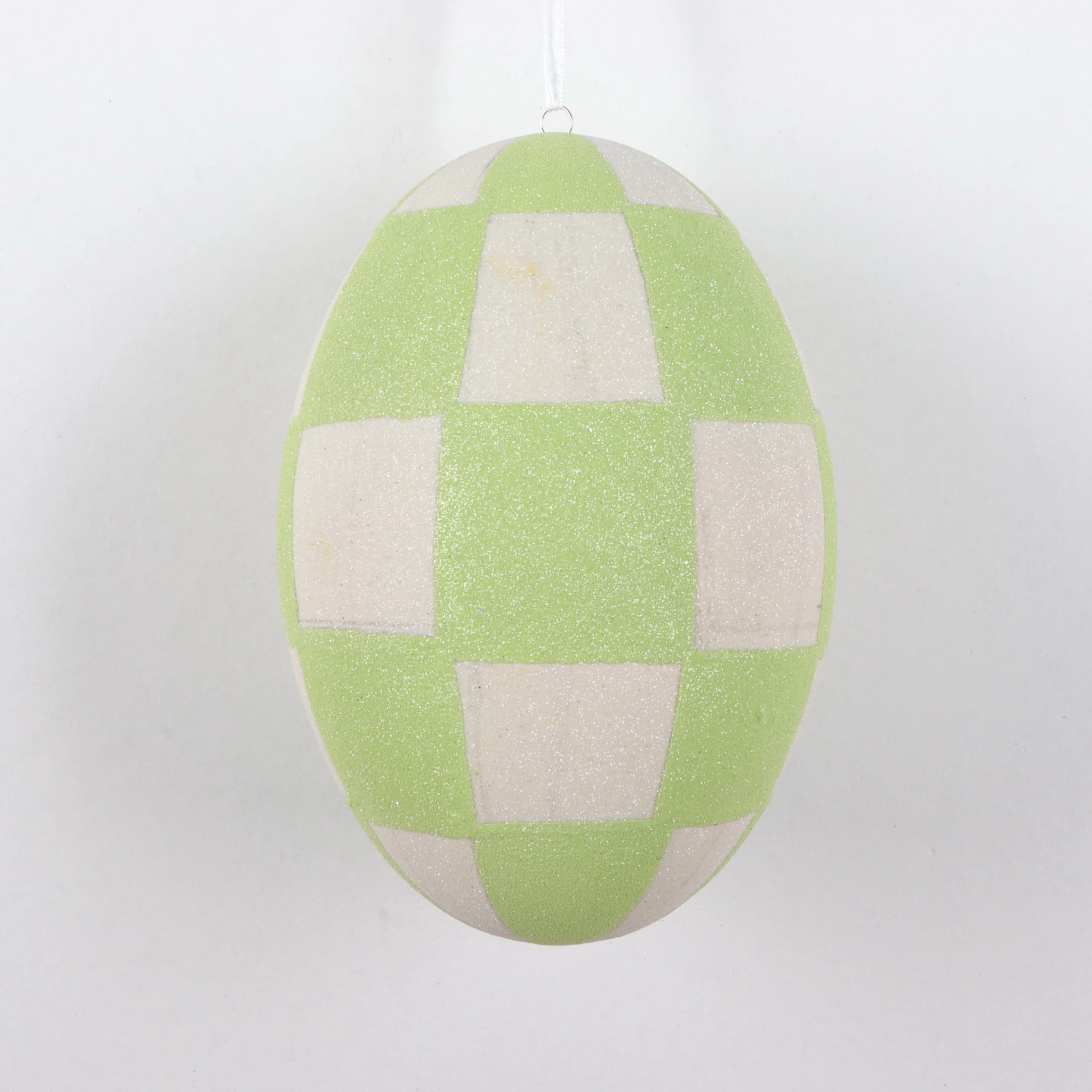 Green & White Easter Egg Ornament, 8.2" (210mm)