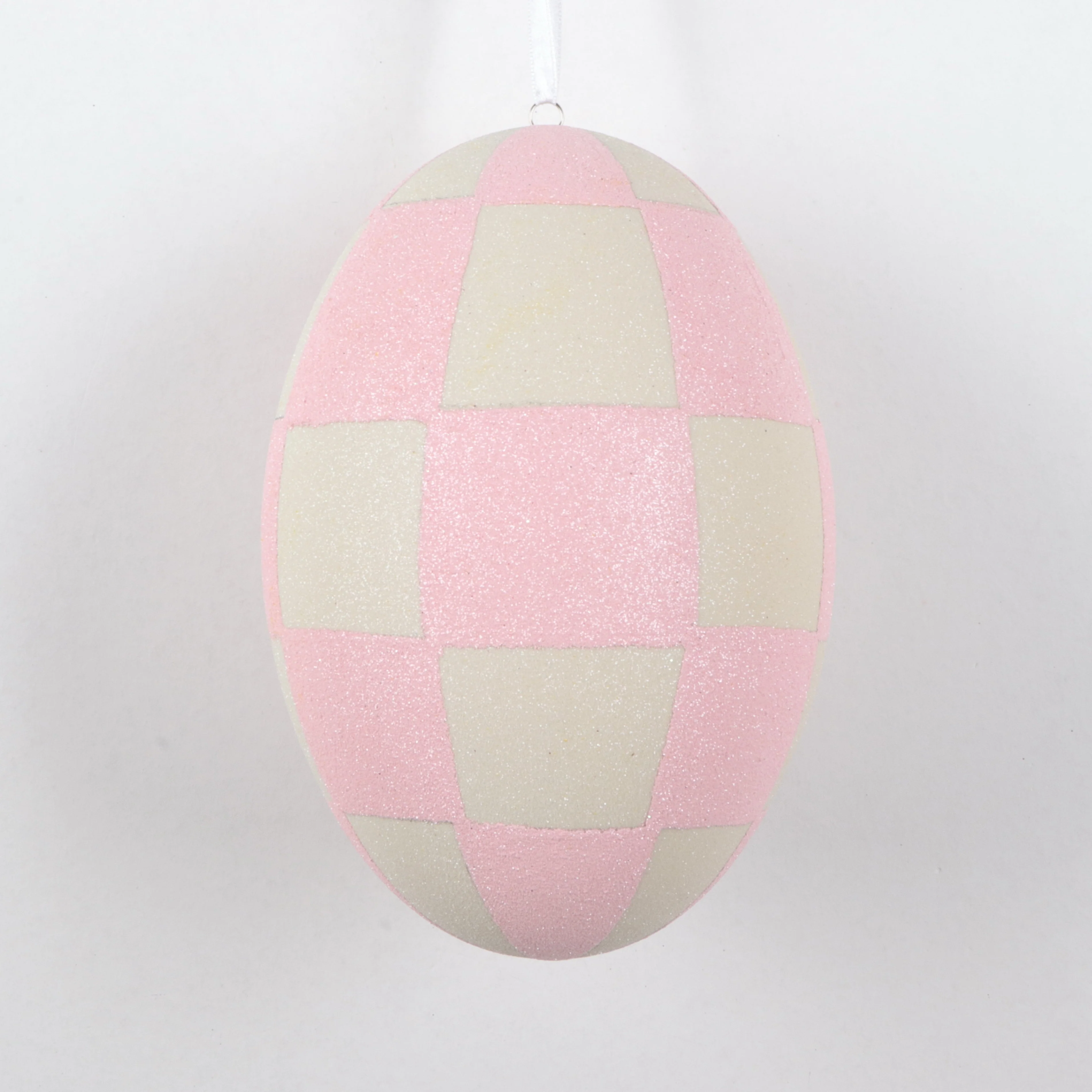 Pink & White Easter Egg Ornament, 8.2" (210mm)