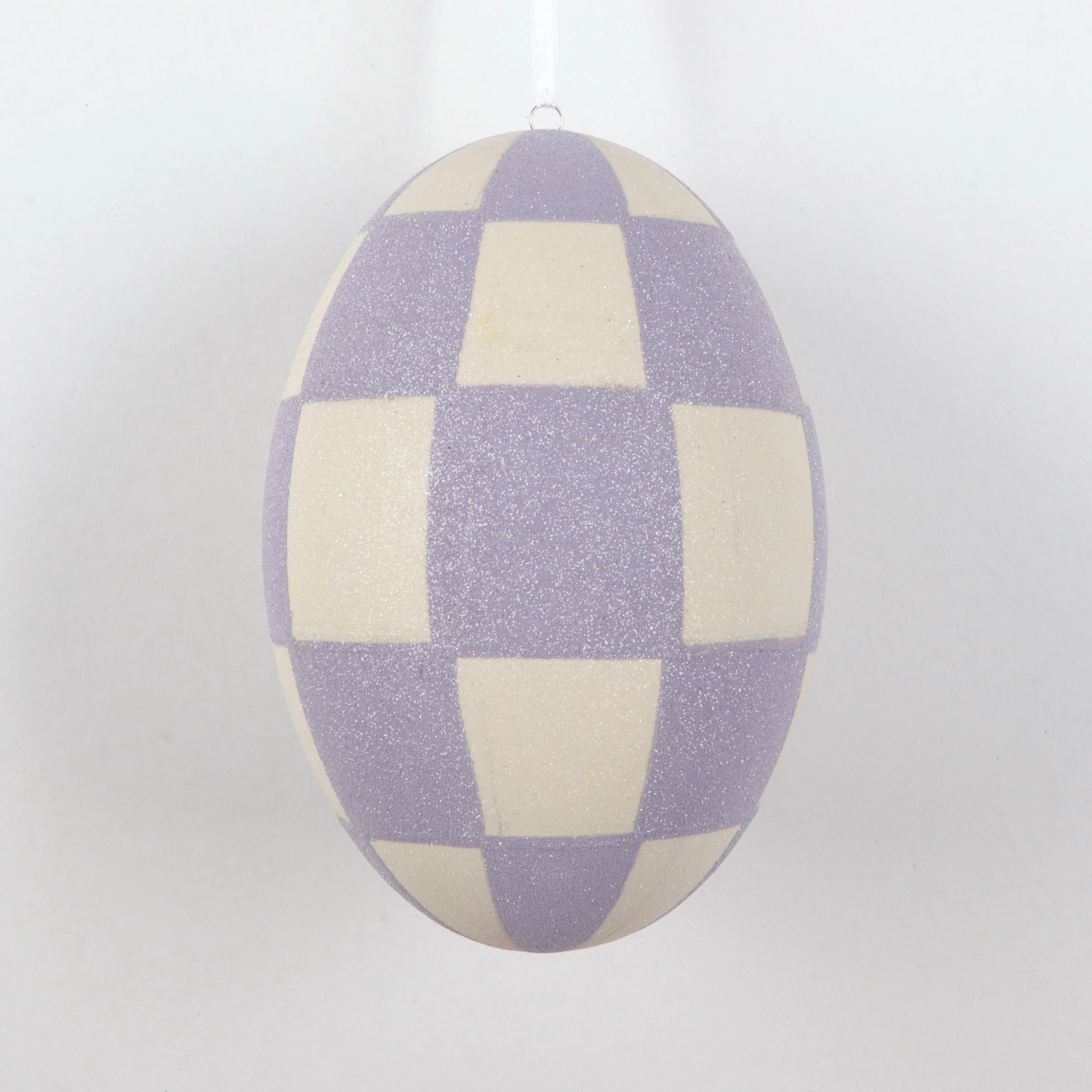 Purple & White Easter Egg Ornament, 8.2" (210mm)