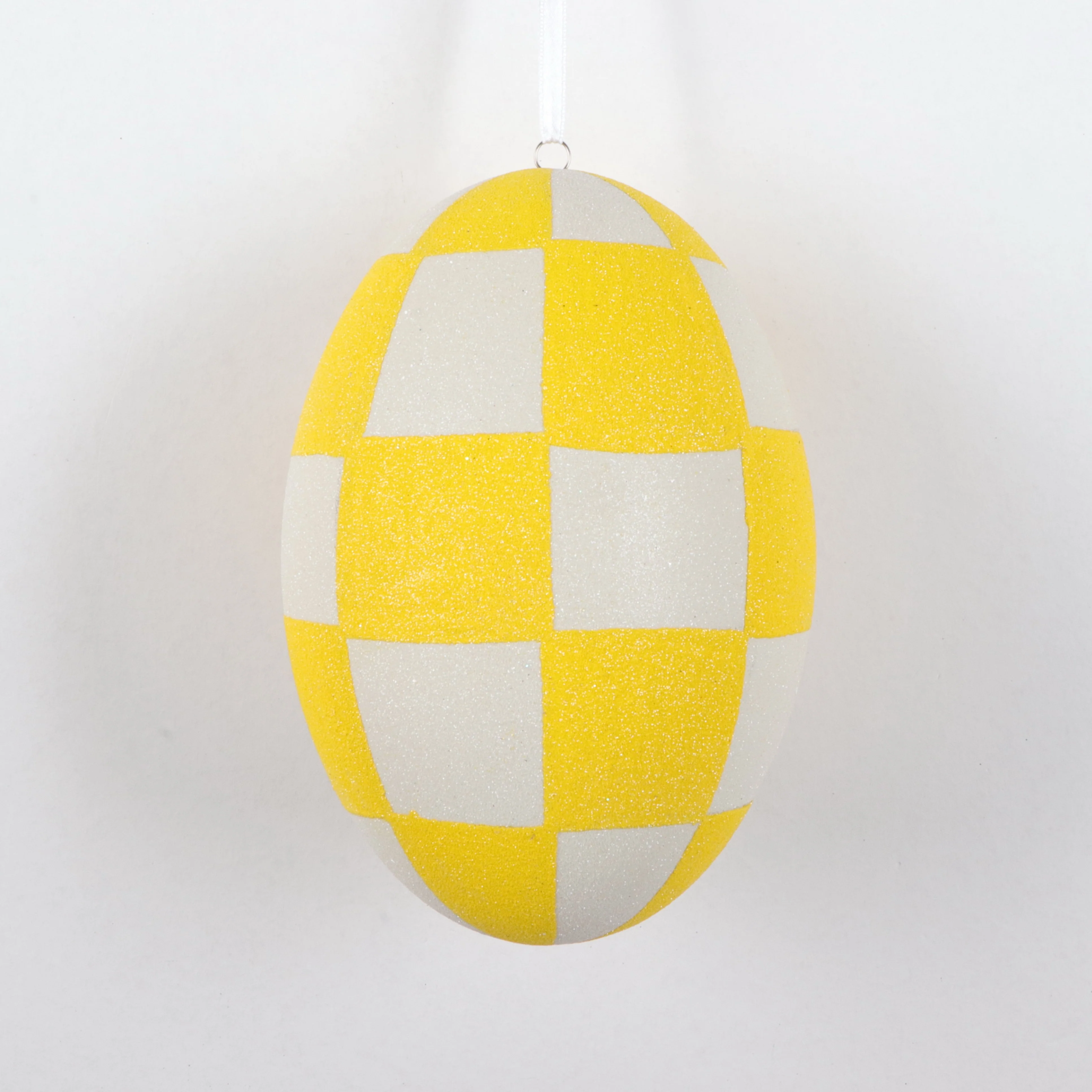 Yellow & White Easter Egg Ornament, 8.2" (210mm)