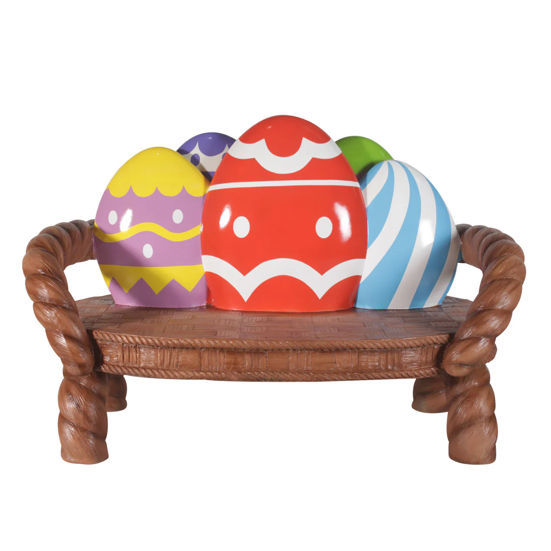 Large Fiberglass Easter Egg Bench, 55"