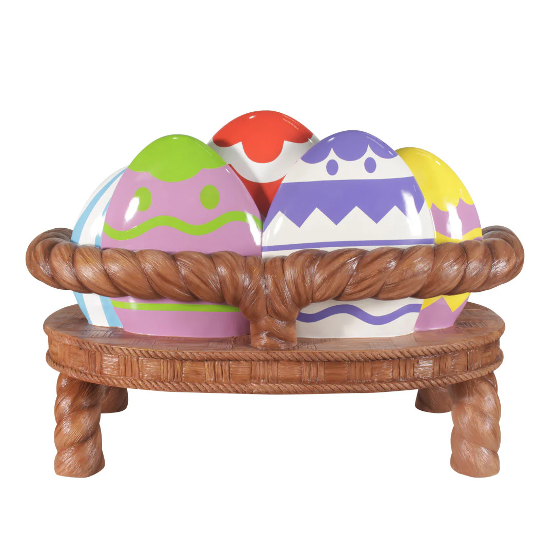 Large Fiberglass Easter Egg Bench, 55" - Image 3