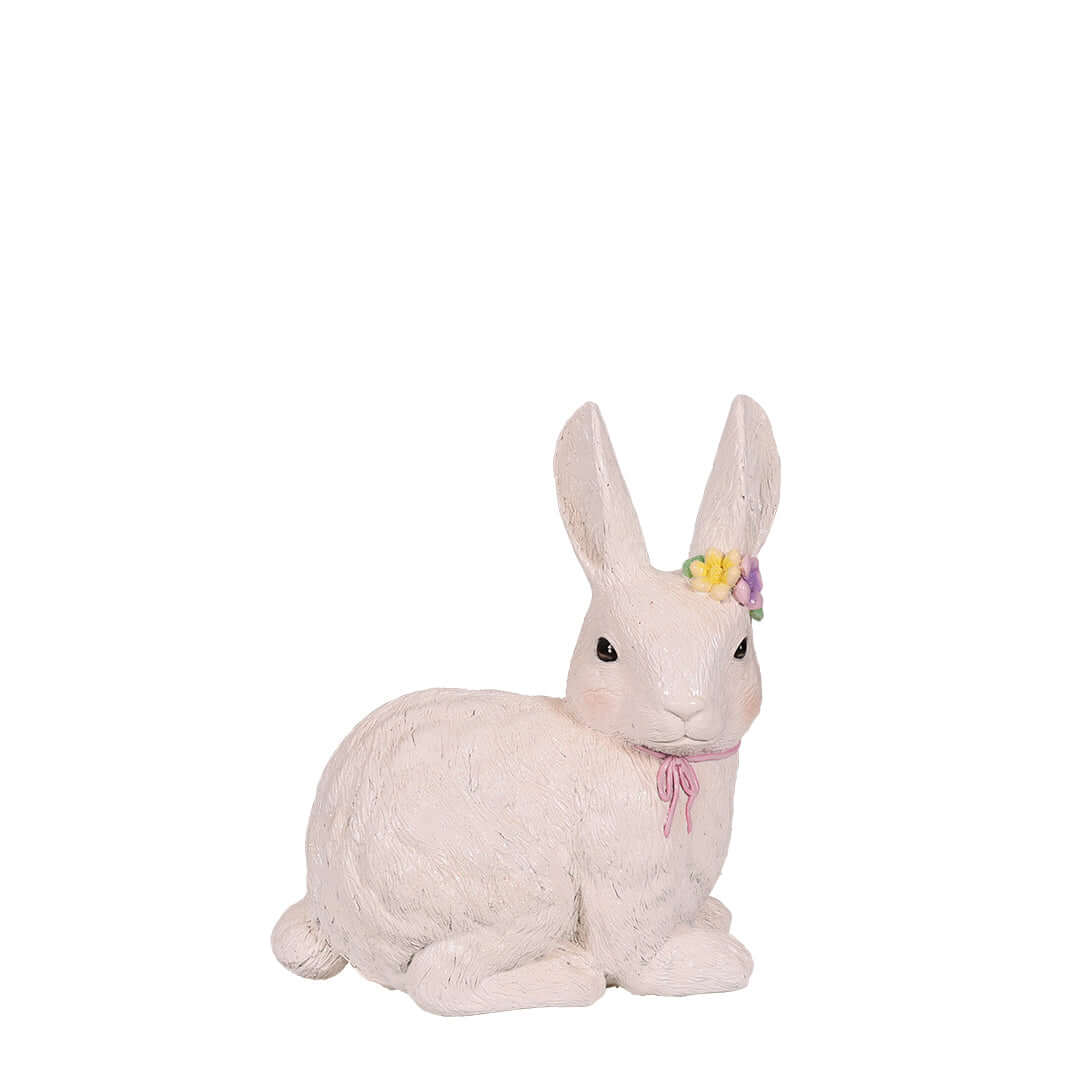 Easter White Laying Bunny Statue, 18.5" - Image 2