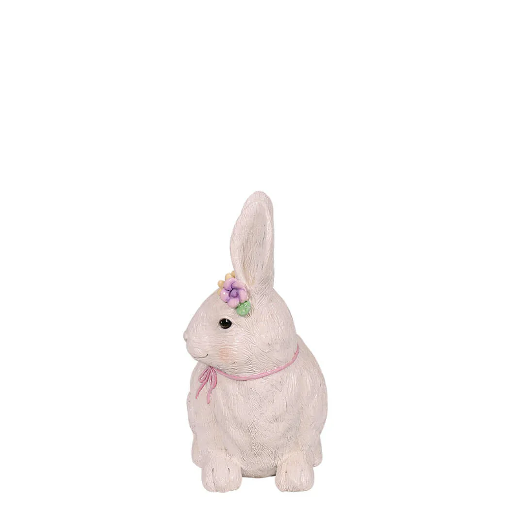 Easter White Laying Bunny Statue, 18.5" - Image 3