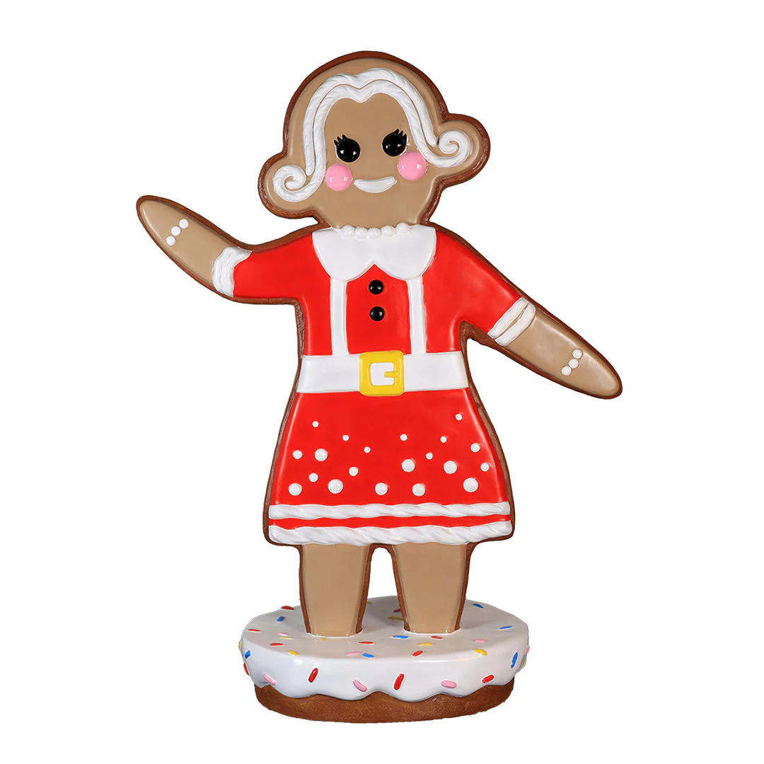 Large Fiberglass Emma the Gingerbreadwoman Figure, 67"