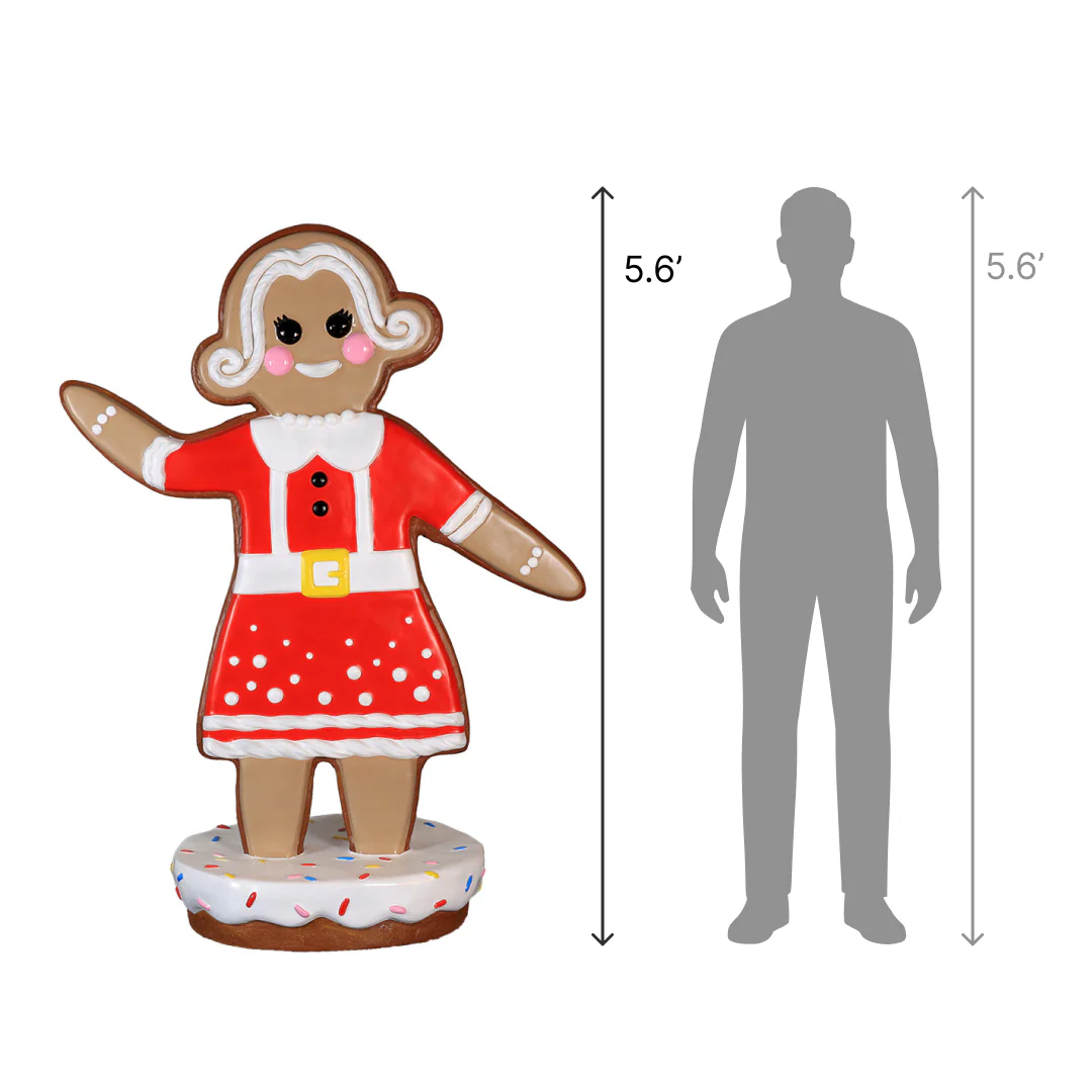Large Fiberglass Emma the Gingerbreadwoman Figure, 67" - Image 2