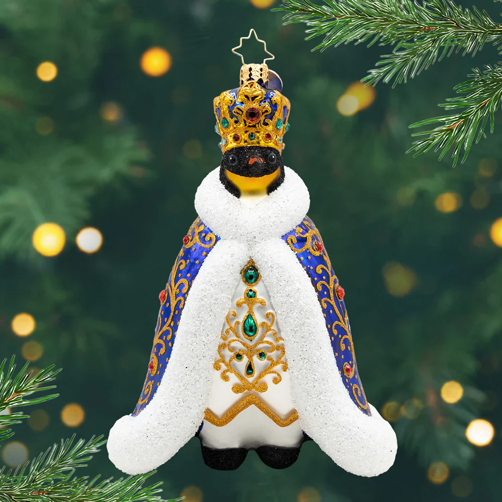 Emperor of the North Penguin Glass Ornament, 6.5"