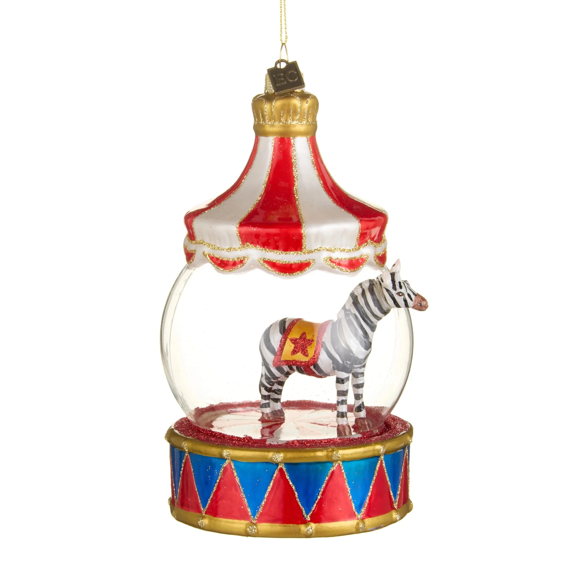 Eric Cortina Carnival Zebra Globe Ornament, 6"