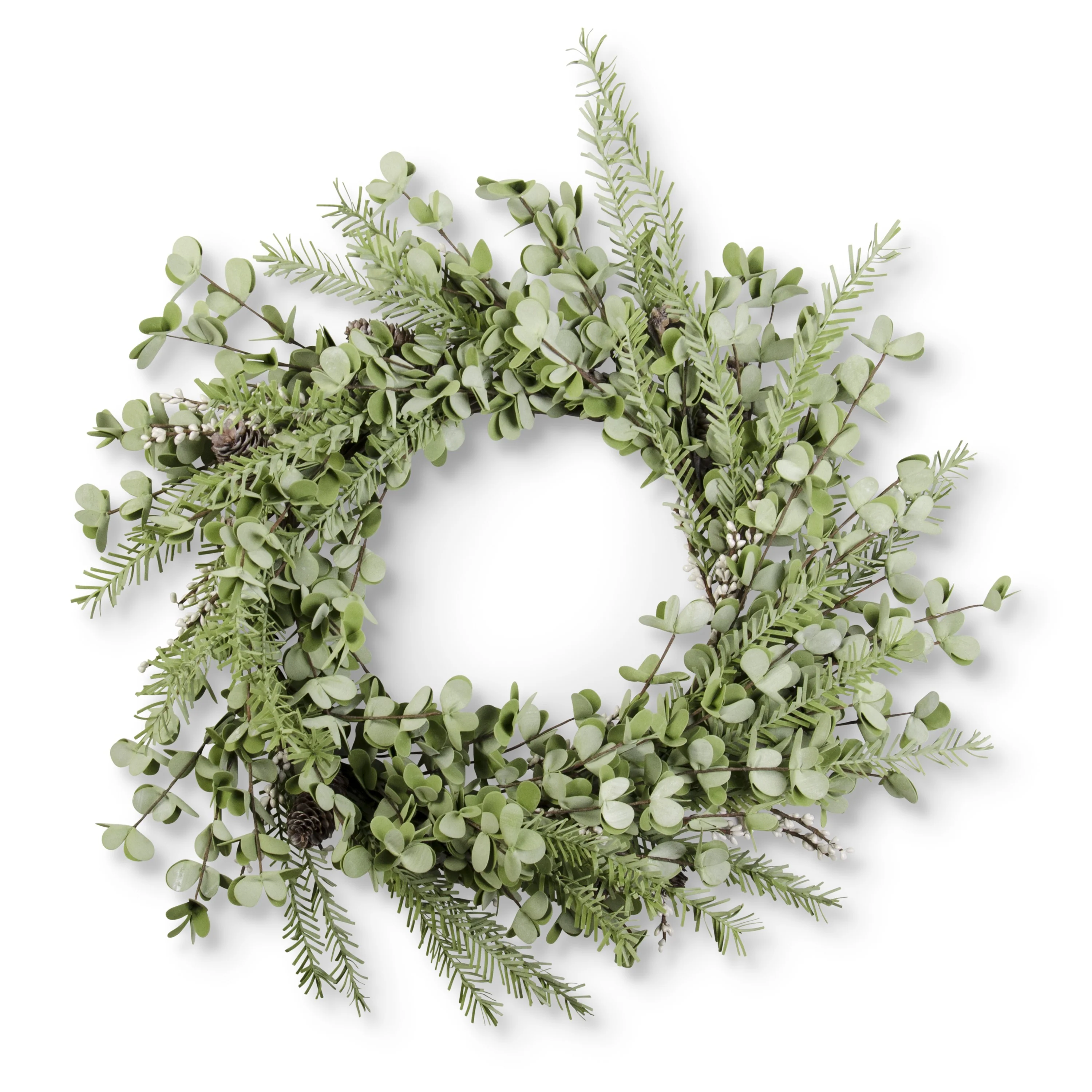 Eva Eucalyptus & Pine Wreath w/Pinecone, 24"
