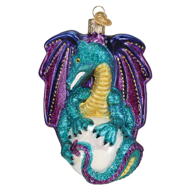 Fantasy Dragon Glass Ornament, 4.75" - Image 2