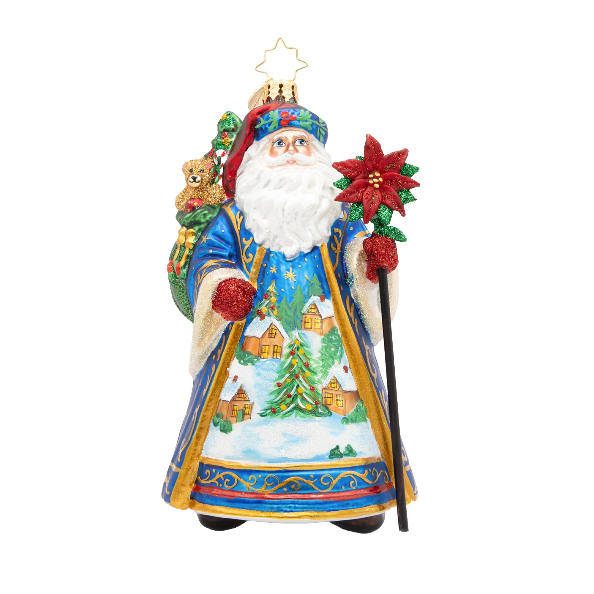 Father Christmas’ Eve Santa Glass Ornament, 5" - Image 2