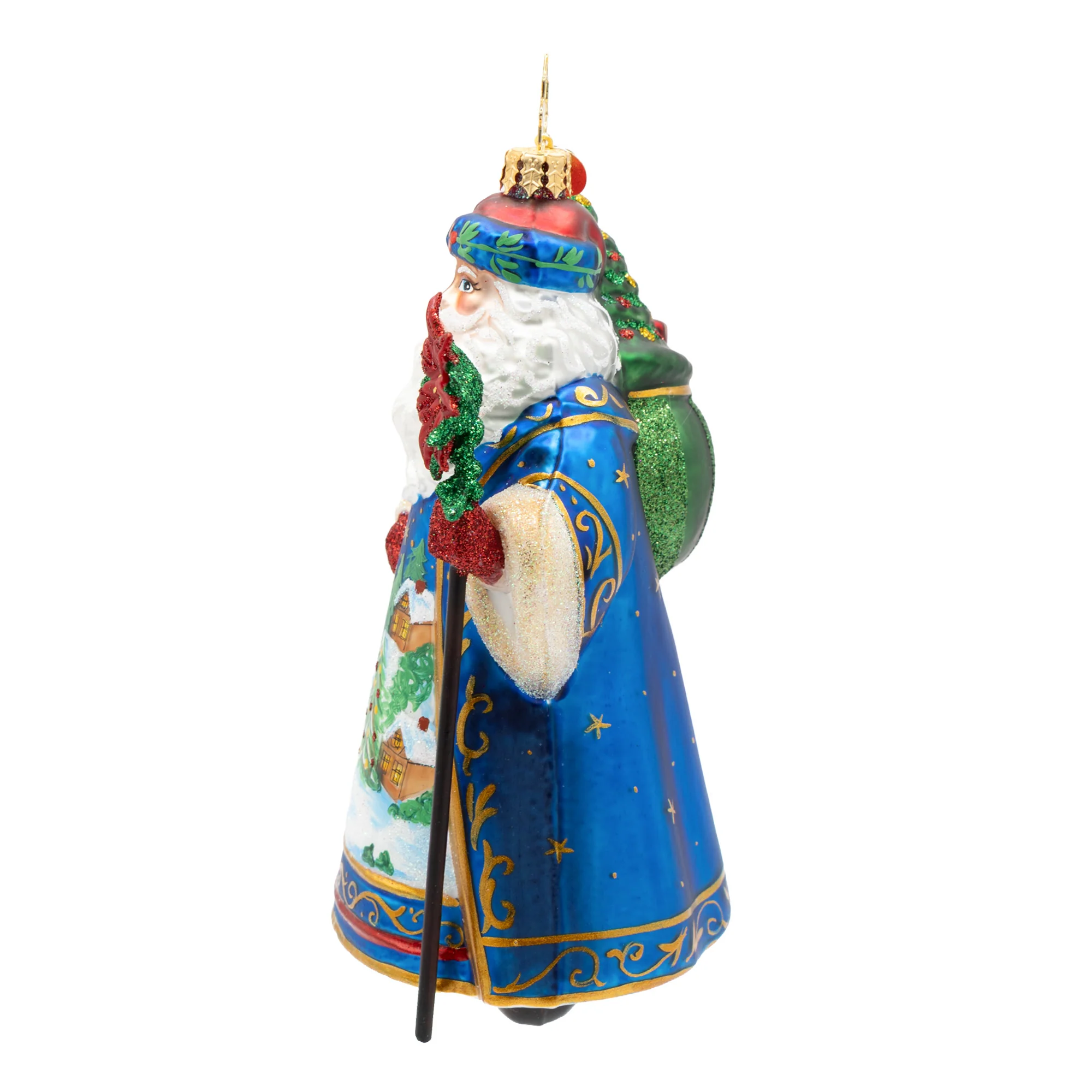 Father Christmas’ Eve Santa Glass Ornament, 5" - Image 3