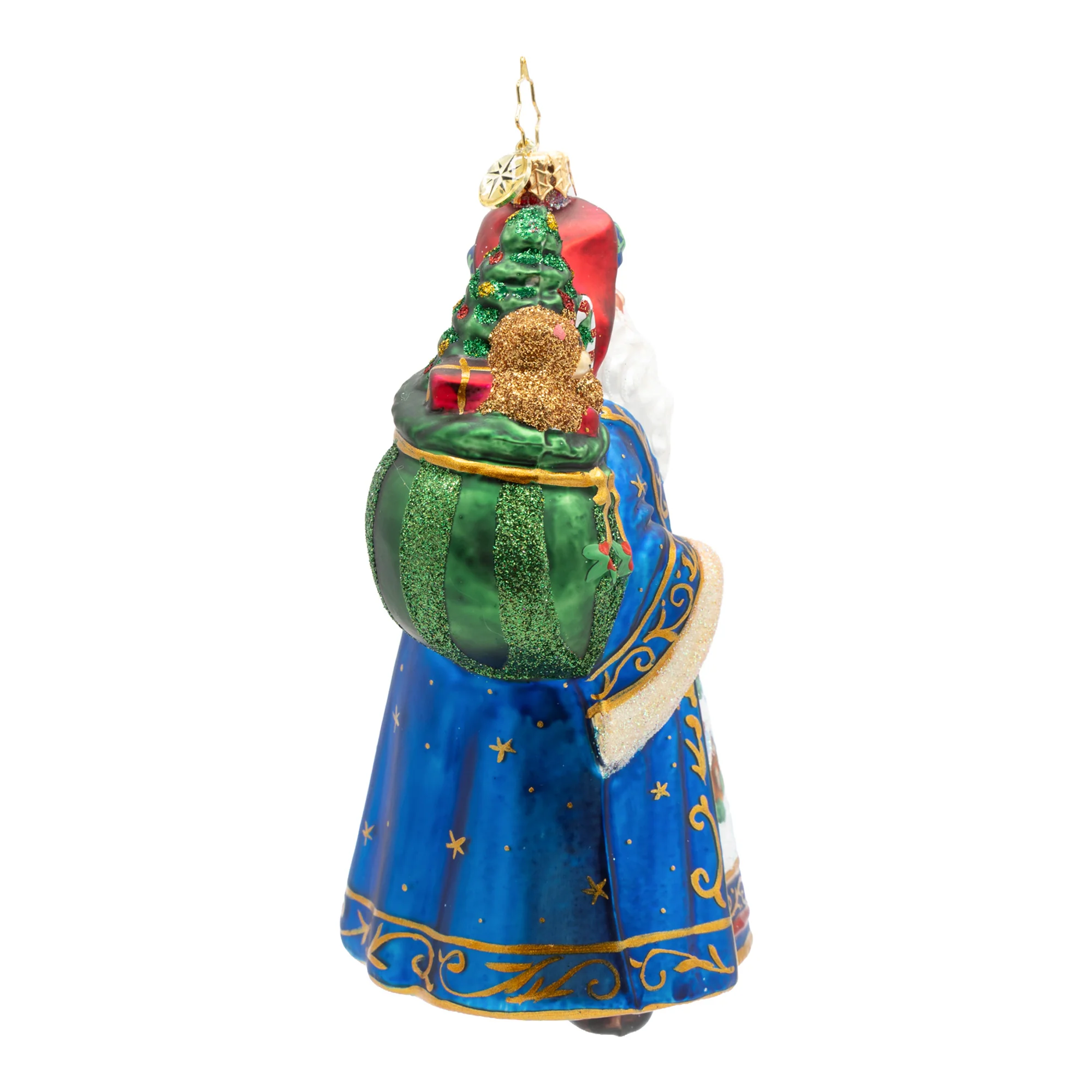 Father Christmas’ Eve Santa Glass Ornament, 5" - Image 4