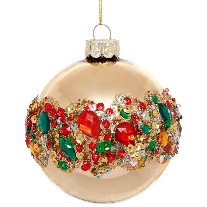 Festive Jeweled Ornaments, 3" (Box of 6)