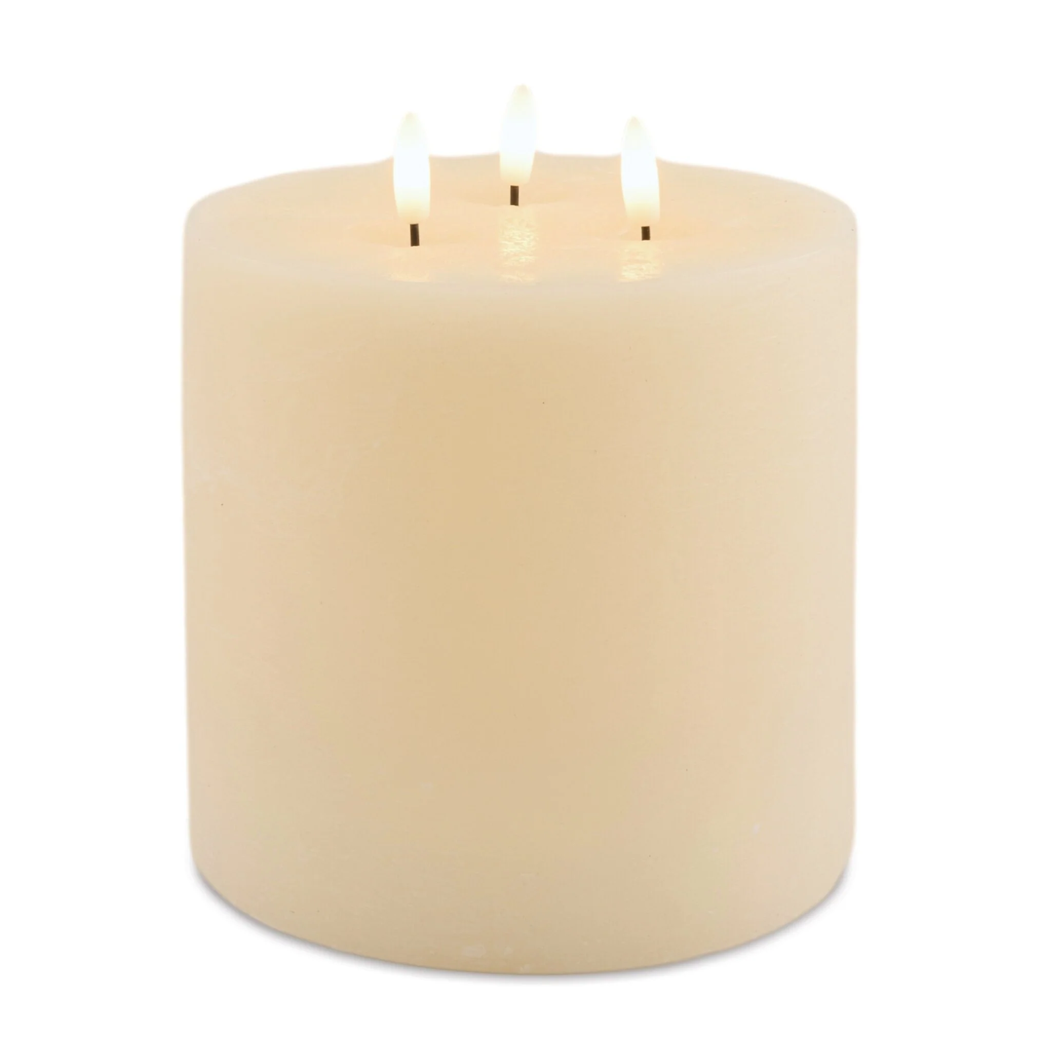 FIA Wick Candle CREAM 6"D x 6"H Wax/Plastic 4 & 8 Hr Timer 3 C Batteries Not Included