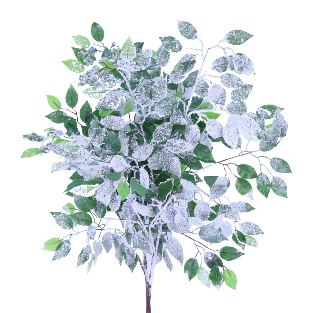 Ficus w/Snow Tree Branch, 41" (Green & Snow)