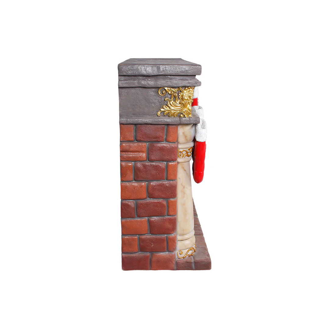 Large Fiberglass Fireplace With Socks Prop, 63" - Image 2