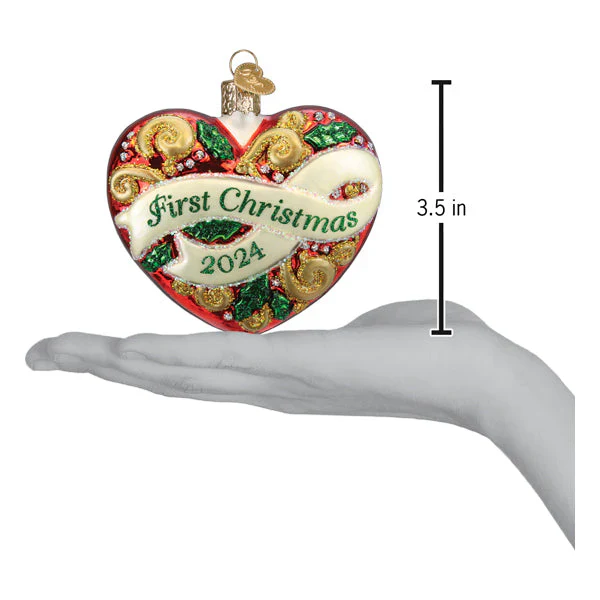 First Christmas 2024 Heart Ornament - Image 5