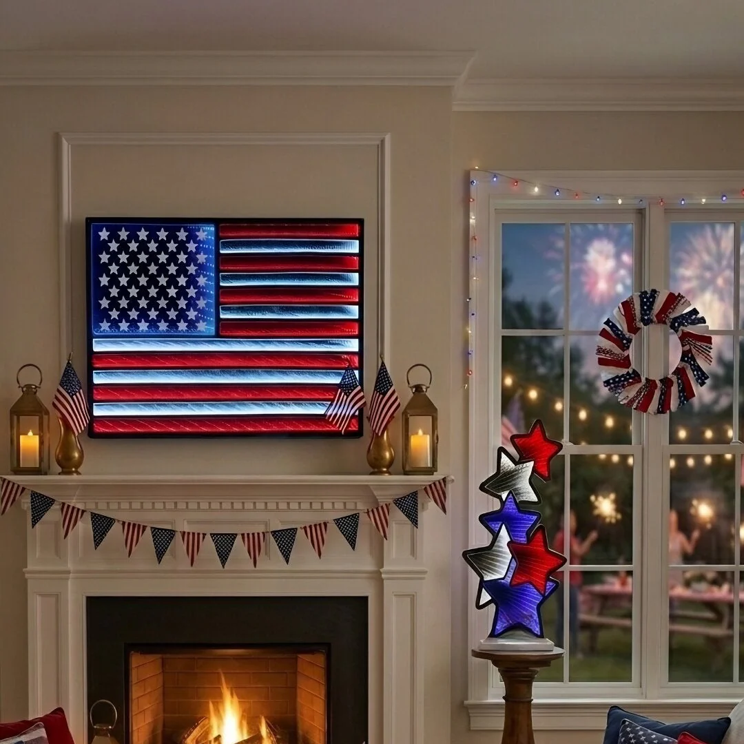 Flag Infinity Light 23"L x 15.5"H Hanging w/UL Plug - Image 3