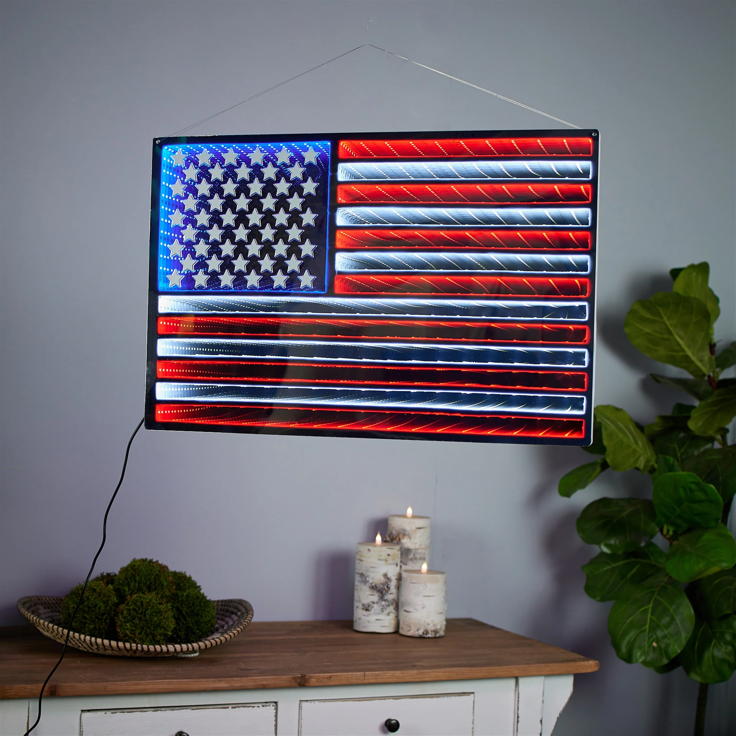 Flag Infinity Light 23"L x 15.5"H Hanging w/UL Plug - Image 4