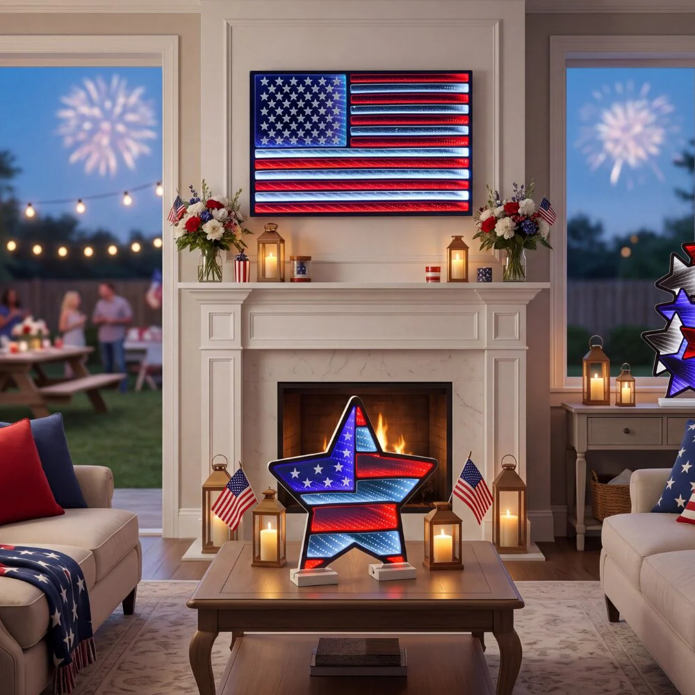Flag Infinity Light 23"L x 15.5"H Hanging w/UL Plug - Image 6