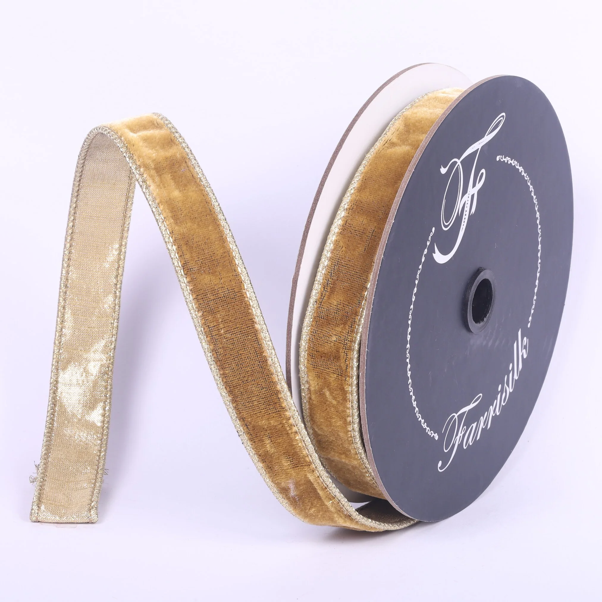 Flashy Velvet Ribbon, 1" x 10yd (Gold)