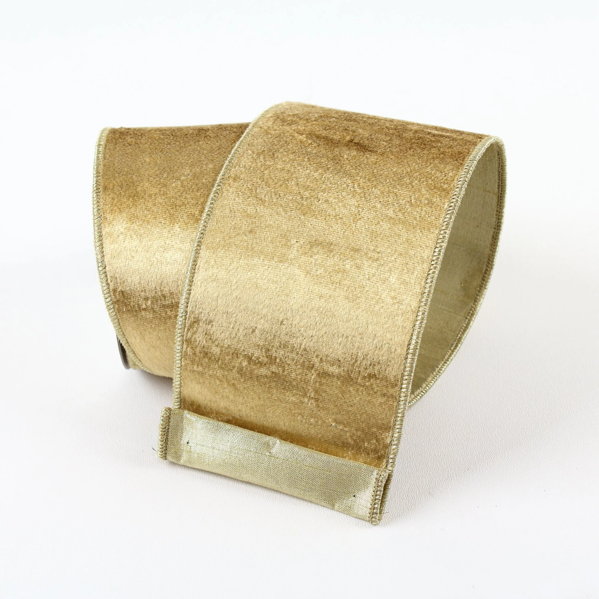 Flashy Velvet Ribbon, 4" x 10yd (Gold)