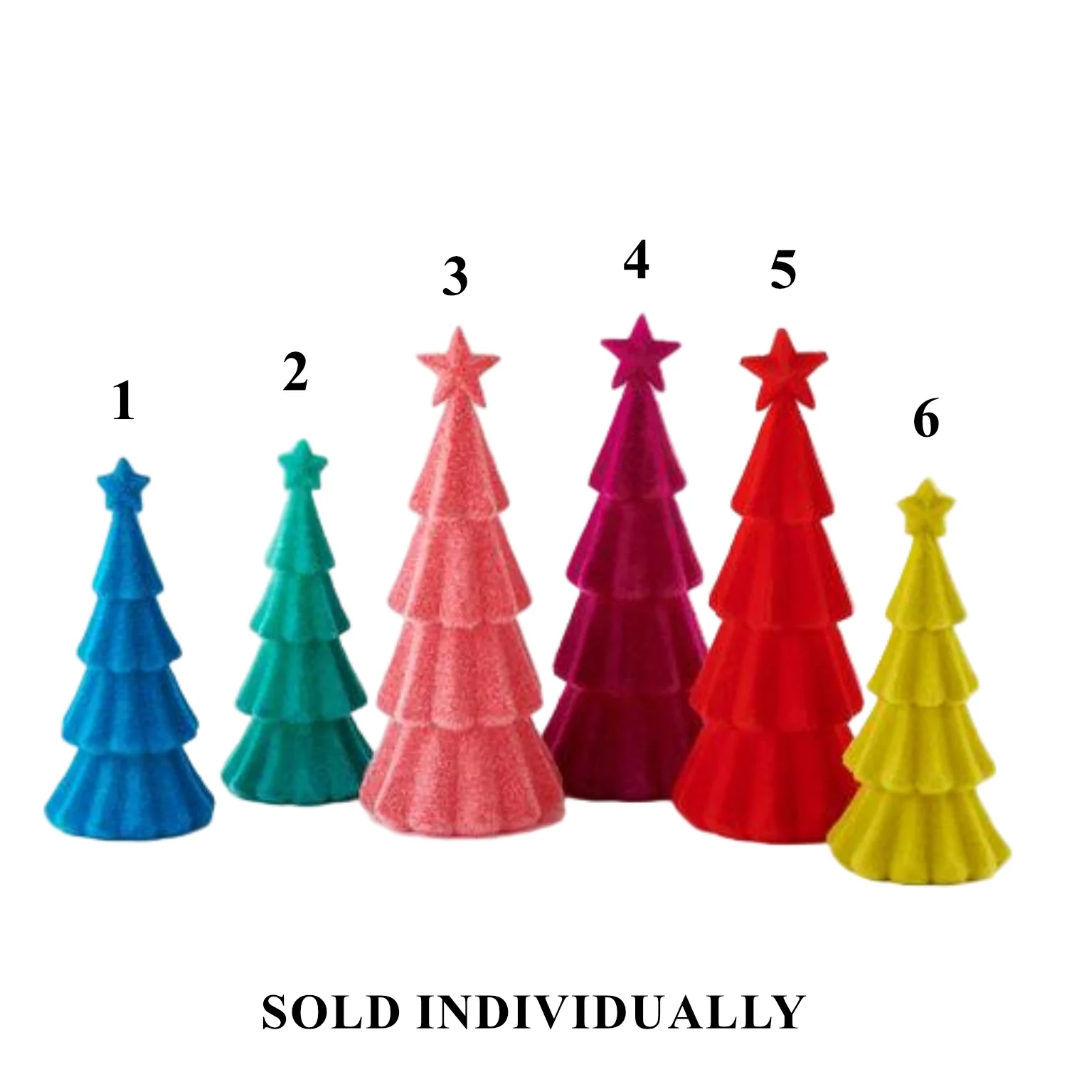 Flocked Tree, 12 - 15.5" (6 styles - sold individually)