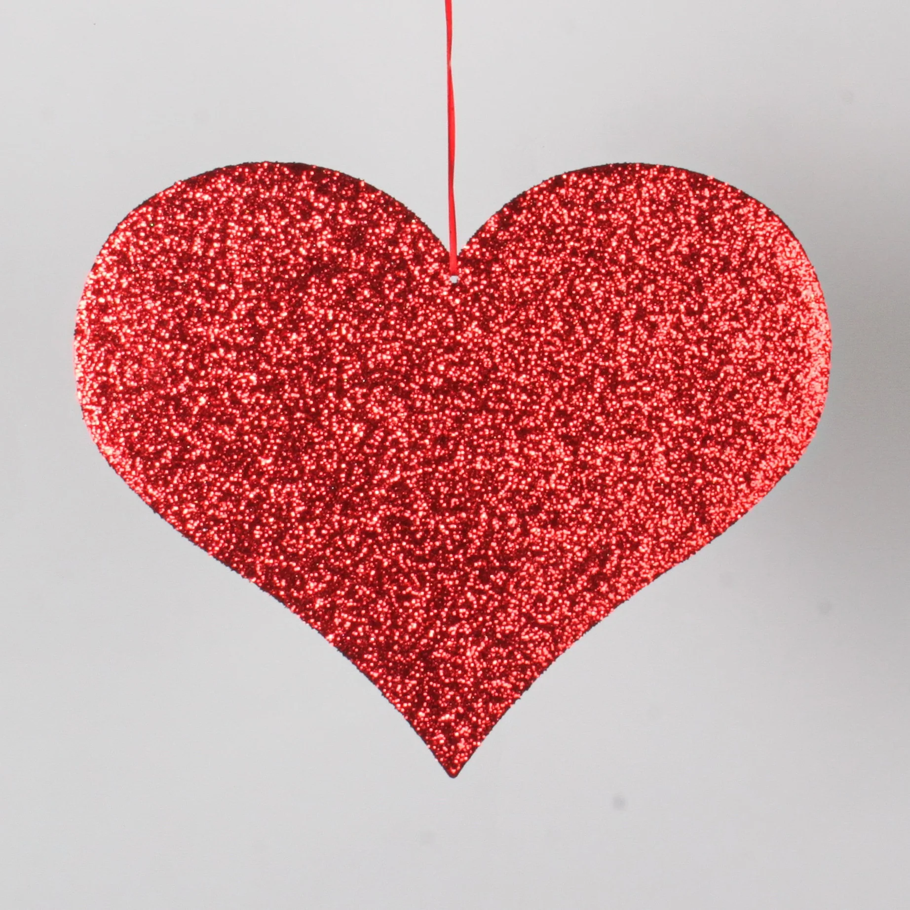 Foamboard Heart Ornament, 14" x 16" (Red Glitter)