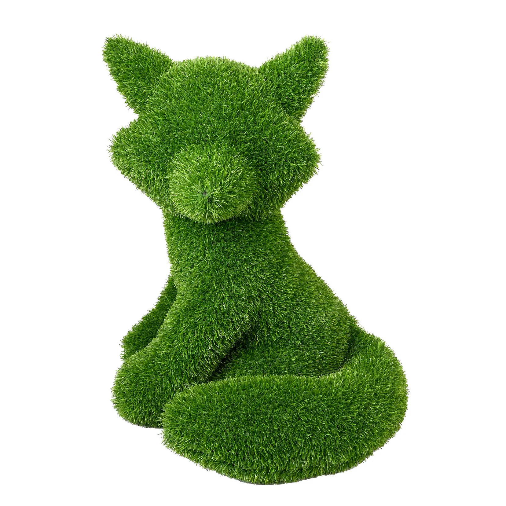 Sitting Fox Outdoor Patio Garden Artificial Turf Topiary, 14" to 39" - Image 3