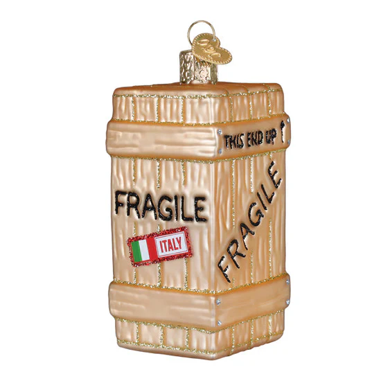 Fragile Crate Ornament, 4" - Image 2