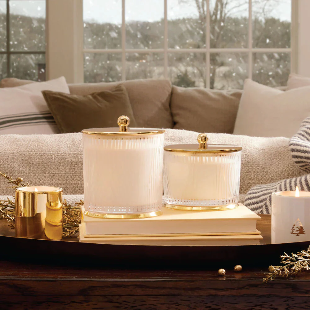 Frasier Fir Gilded Frosted Wood Grain Candle, 9 oz (Medium) - Image 3