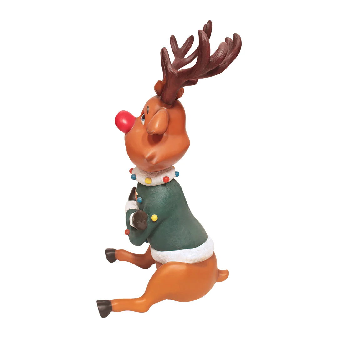 Large Fiberglass Freezing Reindeer Figure, 55" - Image 3
