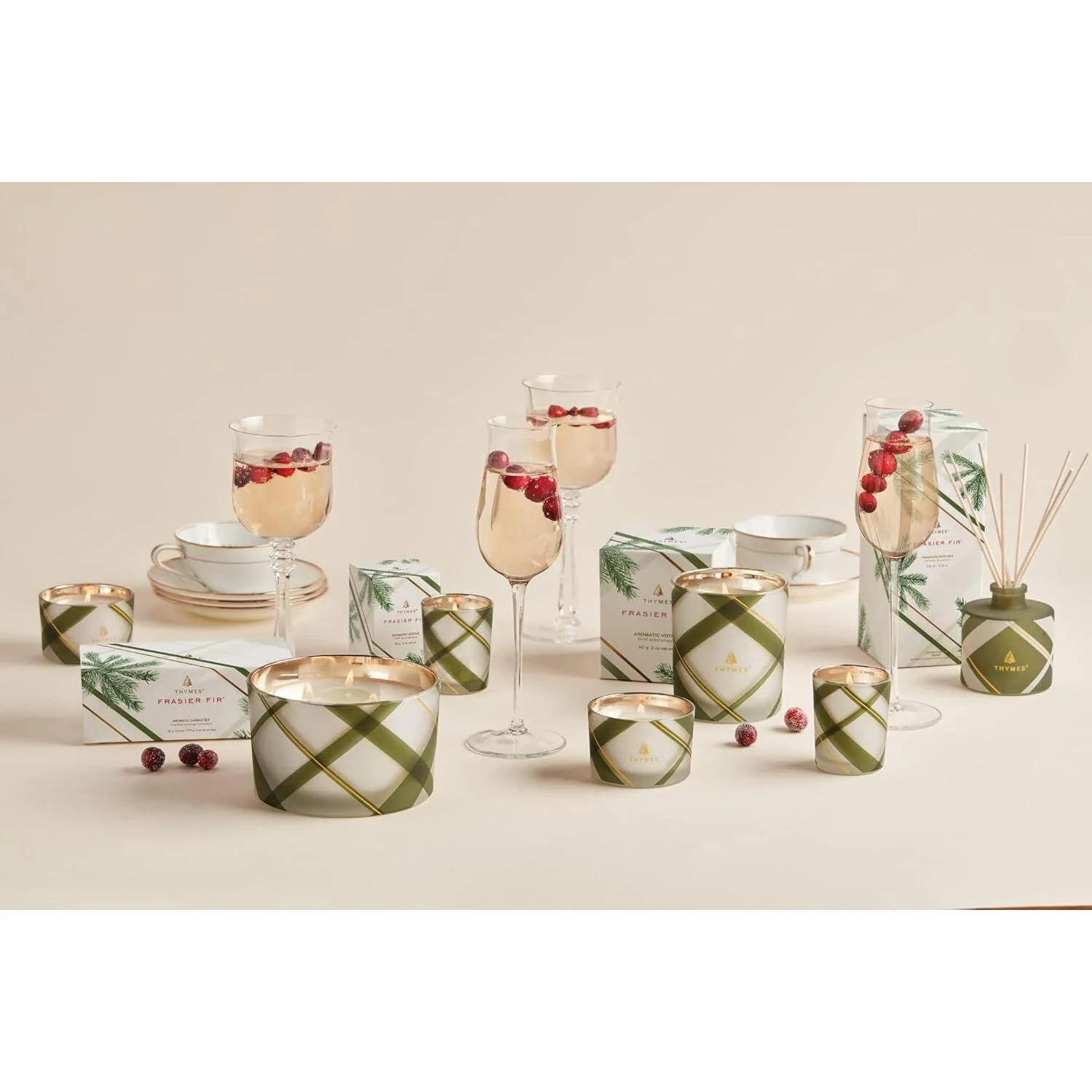 Frosted Plaid Frasier Fir Candles, 3 oz (Set of 2) - Image 5